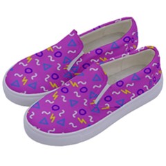 Retro Wave 2 Kids  Canvas Slip Ons by jumpercat