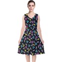 Retro Wave 3 V-Neck Midi Sleeveless Dress  View1