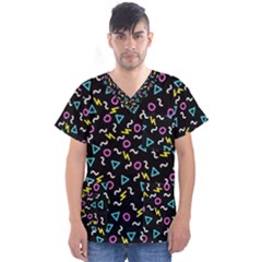 Retro Wave 3 Men s V-neck Scrub Top