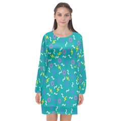 Retro Wave 4 Long Sleeve Chiffon Shift Dress  by jumpercat