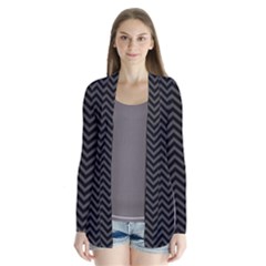 Dark Chevron Drape Collar Cardigan by jumpercat