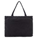 Dark Chevron Zipper Medium Tote Bag View1