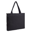 Dark Chevron Zipper Medium Tote Bag View2