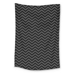 Dark Chevron Large Tapestry