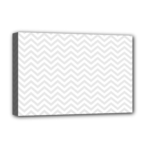 Light Chevron Deluxe Canvas 18  X 12   by jumpercat