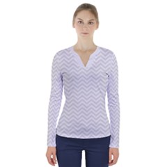 Light Chevron V-neck Long Sleeve Top by jumpercat