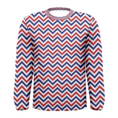 Navy Chevron Men s Long Sleeve Tee