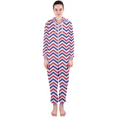 Navy Chevron Hooded Jumpsuit (ladies) 