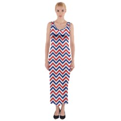 Navy Chevron Fitted Maxi Dress by jumpercat