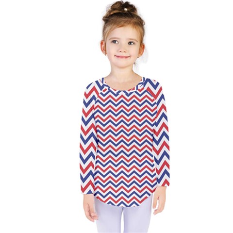 Navy Chevron Kids  Long Sleeve Tee by jumpercat