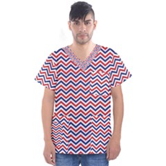 Navy Chevron Men s V-neck Scrub Top