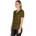 Yellow Chevron Scrub Top View2