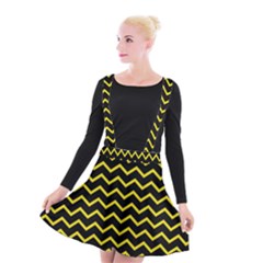 Yellow Chevron Suspender Skater Skirt by jumpercat