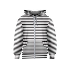 Basic Horizontal Stripes Kids  Zipper Hoodie