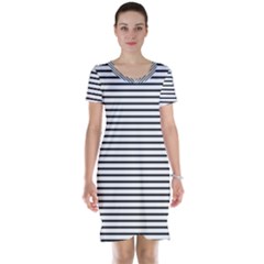 Basic Horizontal Stripes Short Sleeve Nightdress