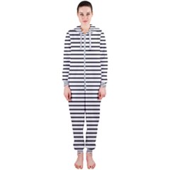 Basic Horizontal Stripes Hooded Jumpsuit (ladies) 