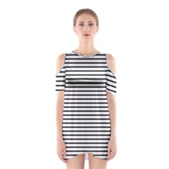 Basic Horizontal Stripes Shoulder Cutout One Piece