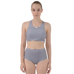 Basic Horizontal Stripes Racer Back Bikini Set