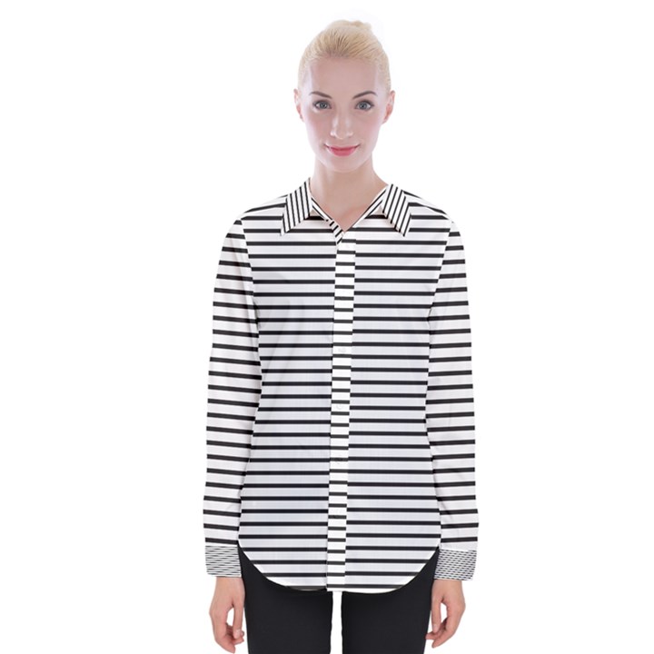 Basic Horizontal Stripes Womens Long Sleeve Shirt