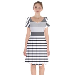 Basic Horizontal Stripes Short Sleeve Bardot Dress