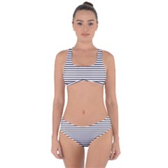 Basic Horizontal Stripes Criss Cross Bikini Set