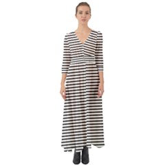 Basic Horizontal Stripes Button Up Boho Maxi Dress