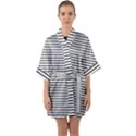 Basic Horizontal Stripes Quarter Sleeve Kimono Robe View1