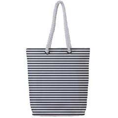 Basic Horizontal Stripes Full Print Rope Handle Tote (small)