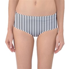 Basic Vertical Stripes Mid-waist Bikini Bottoms by jumpercat