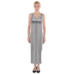 Basic Vertical Stripes Fitted Maxi Dress