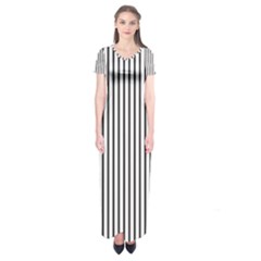 Basic Vertical Stripes Short Sleeve Maxi Dress by jumpercat