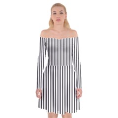 Basic Vertical Stripes Off Shoulder Skater Dress