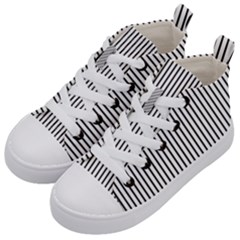 Basic Vertical Stripes Kid s Mid-top Canvas Sneakers