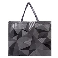 Geometric Doodle Zipper Large Tote Bag