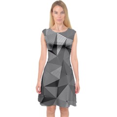 Geometric Doodle Capsleeve Midi Dress