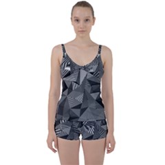 Geometric Doodle Tie Front Two Piece Tankini