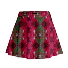 Christmas Colors Wrapping Paper Design Mini Flare Skirt by Fractalsandkaleidoscopes