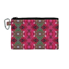 Christmas Colors Wrapping Paper Design Canvas Cosmetic Bag (medium)