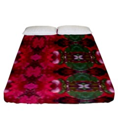 Christmas Colors Wrapping Paper Design Fitted Sheet (king Size)