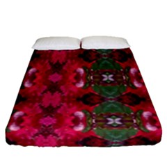 Christmas Colors Wrapping Paper Design Fitted Sheet (queen Size)