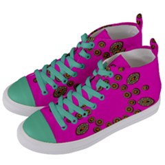 Sweet Hearts In  Decorative Metal Tinsel Women s Mid-top Canvas Sneakers by pepitasart