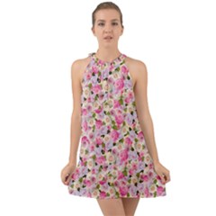 Gardenia Sweet Halter Tie Back Chiffon Dress by jumpercat