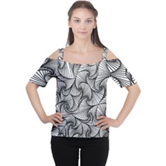 Fractal Sketch Light Cutout Shoulder Tee