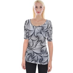 Fractal Sketch Light Wide Neckline Tee