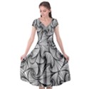 Fractal Sketch Light Cap Sleeve Wrap Front Dress View1