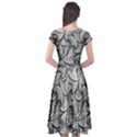 Fractal Sketch Light Cap Sleeve Wrap Front Dress View2