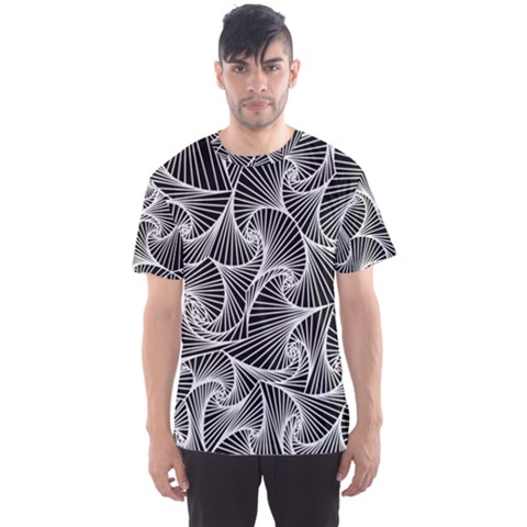 Fractal Sketch Dark Men s Sports Mesh Tee by jumpercat