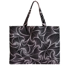 Fractal Sketch Dark Zipper Mini Tote Bag by jumpercat