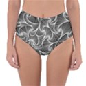 Fractal Sketch Dark Reversible High-Waist Bikini Bottoms View1