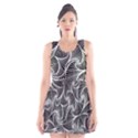 Fractal Sketch Dark Scoop Neck Skater Dress View1